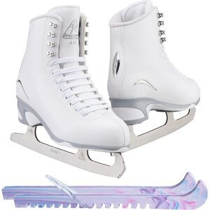 Jackson Ultima Ice Skates w/ Guardog Berry Blend Skate Guards - White, Adult 5